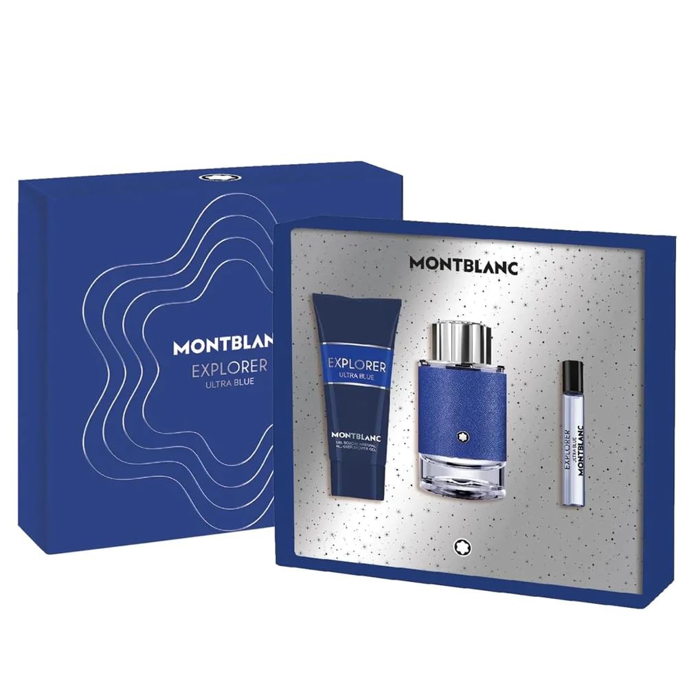 Mont Blanc Explorer Ultra Blue Men's Fragrance Set Inspiring Aquatic Scent