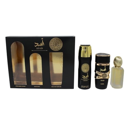 Lattafa Asad Luxury Gift Set with Fragrance for Men Eau de Parfum for Lasting Sophistication