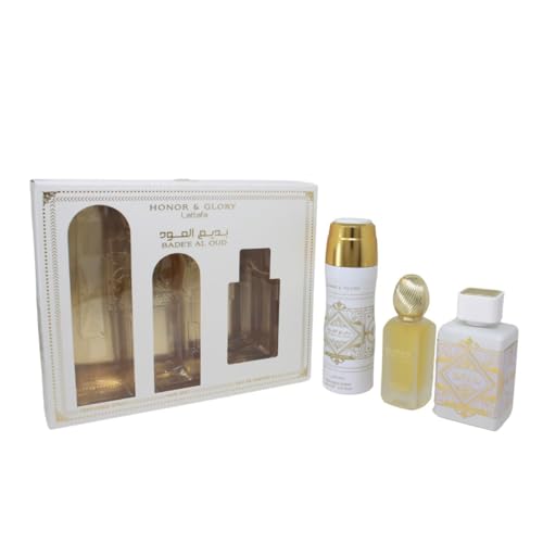 Lattafa Badee Al Oud Honor & Glory Exclusive Men's Fragrance Set with Captivating Oud Aroma