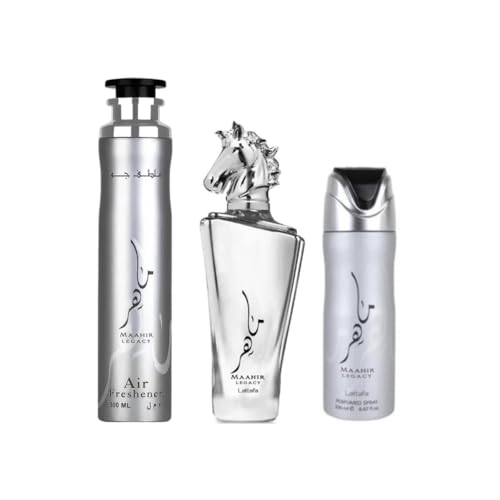 Lattafa Maahir Legacy Men's Eau de Parfum Gift Set With Aromatic Scent